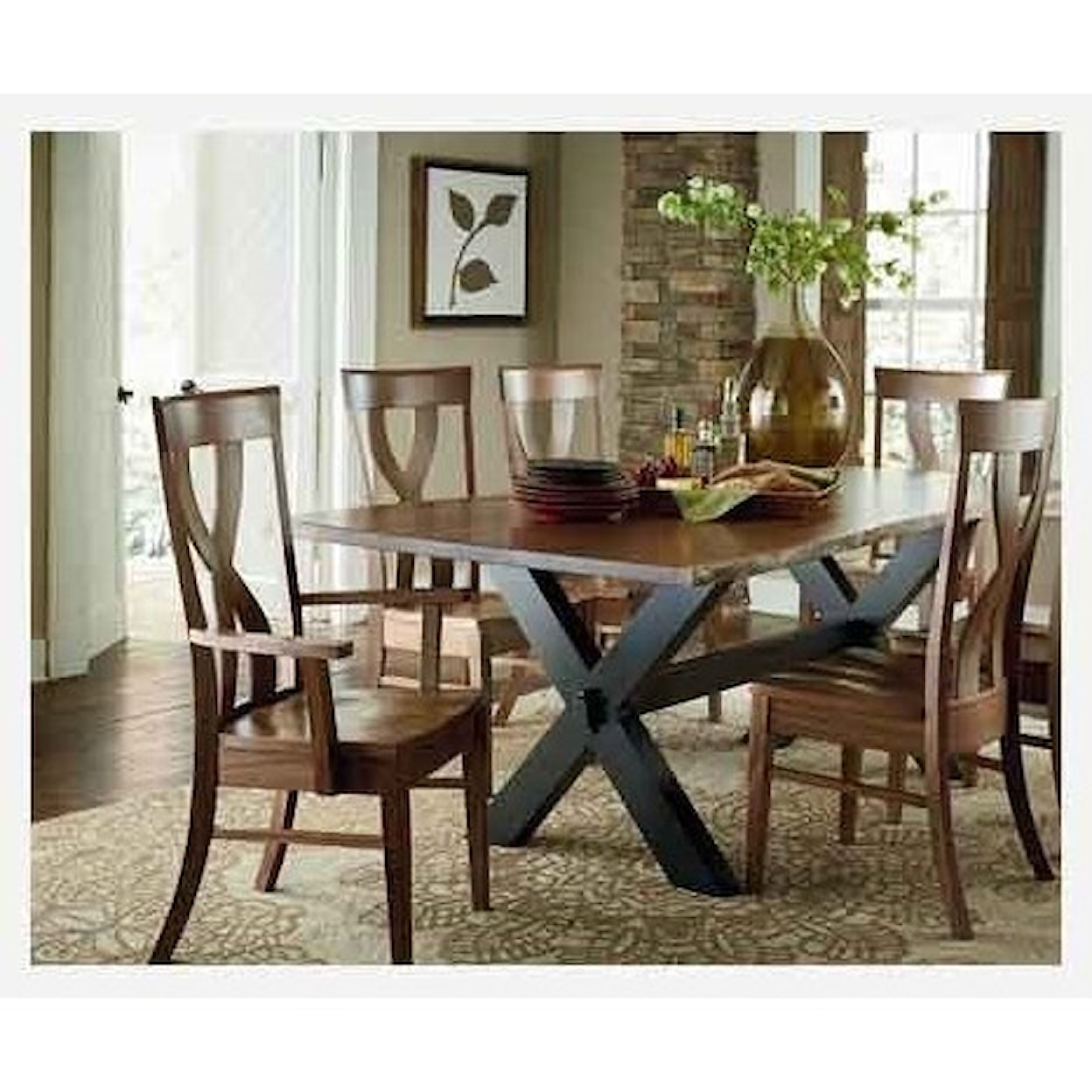 Amish Impressions by Fusion Designs Xander Customizable Trestle Table 42" x 84"