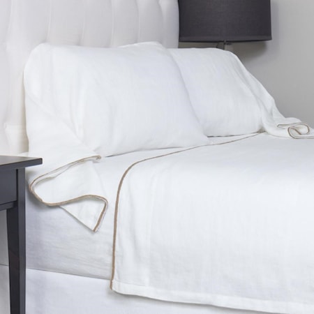 King Tyne Linen White Natural Sheet Set