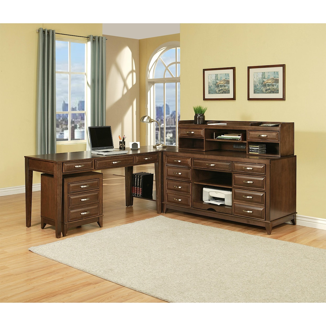 APA by Whalen Albany 3 Drawer 60" Writing Desk