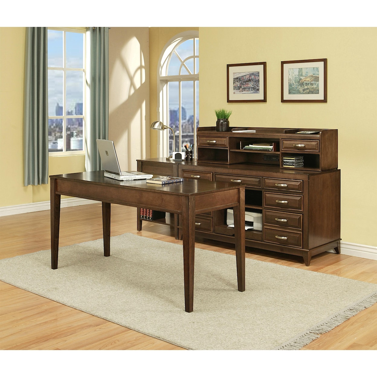 APA by Whalen Albany 3 Drawer 60" Writing Desk