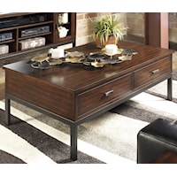 2-Drawer Coffee Table with Metal Base