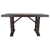Rectangular Counter Table with Trestle Base