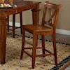 APA by Whalen Cornwall "X" Back Barstool with Wood Seat