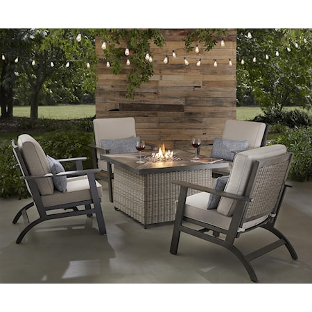 Firepit and 4 Spring Chairs