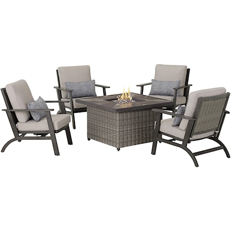 Firepit and 4 Motion Chairs