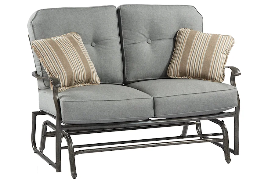 Madison LOVESEAT GLIDER With 2 Pillows by Apricity Outdoor at Johnny Janosik