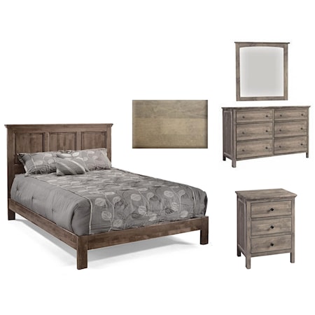 King Bed, Dresser, Mirror, & Nightstand