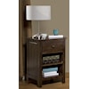 Archbold Furniture Elevated Storage Bed 1 Drawer Nightstand