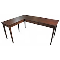 Writing Desk with Return Finished in Brown Mahogany with Aged Copper Hardware