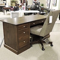 Executive Desk with Keyboard Flip-Down Drawer