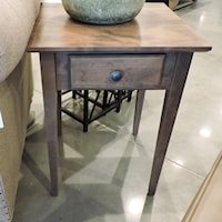 End Table with Narrow and Tapered Block Legs