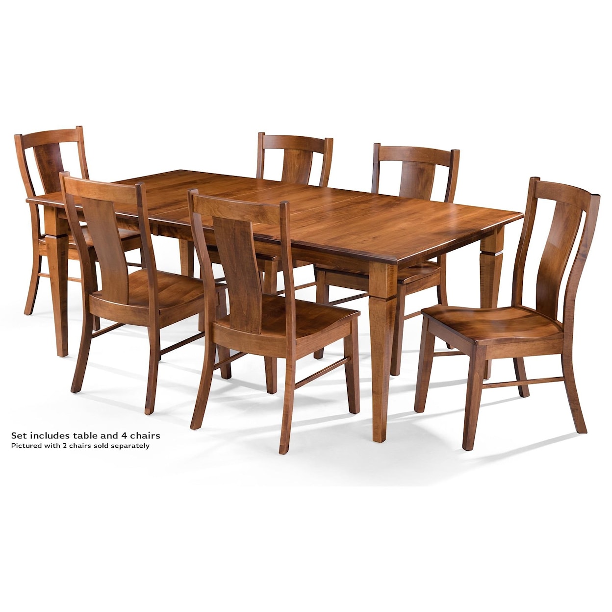 Archbold Furniture Amish Essentials Rectangle Dining Table and 4 chairs