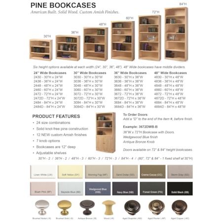 Customizable 24 X 84 Pine Bookcases