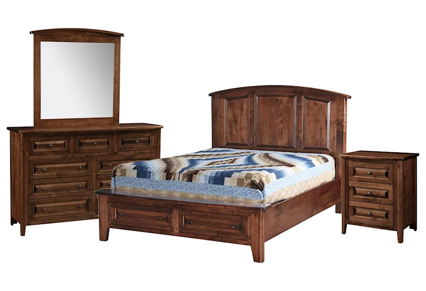 Carson King Bed, Dresser, Mirror, Nightstand by Archbold Furniture at Johnny Janosik