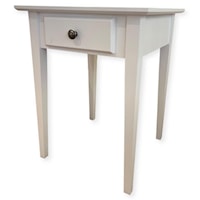 End Table with Narrow and Tapered Block Legs