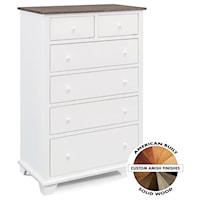 6 Drawer Chest in 2 Tone Finish with 2 Deep Drawers
