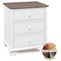 3 Drawer Nightstand in 2 Tone Finish