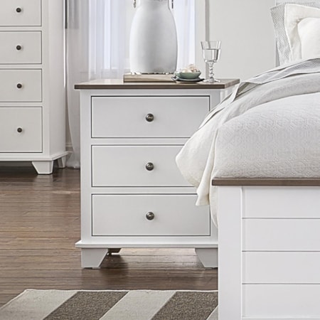 3-Drawer Wide Nightstand