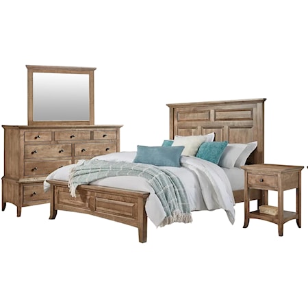 King Bed, Dresser, Mirror, Nightstand