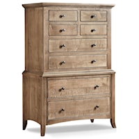 Provence 8-Drawer Solid Maple Gentlemens Chest on Chest