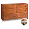 Archbold Furniture Shaker 6-Drawer Double Dresser