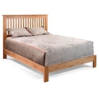 Queen Slat Headboard with Low Footboard and Rails