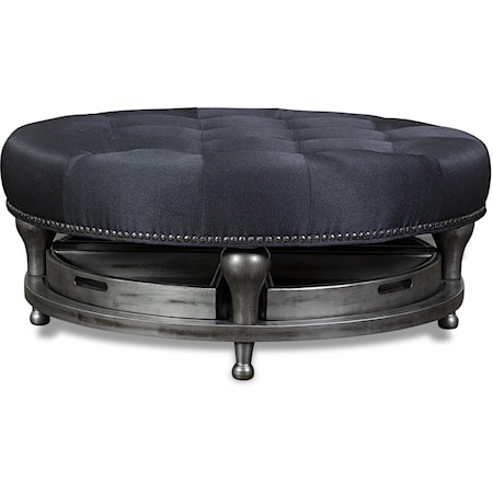 Cocktail Ottoman with Tray