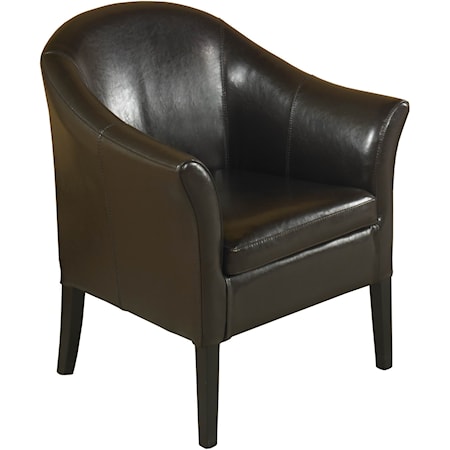 Barrel Back Faux Leather Club Chair