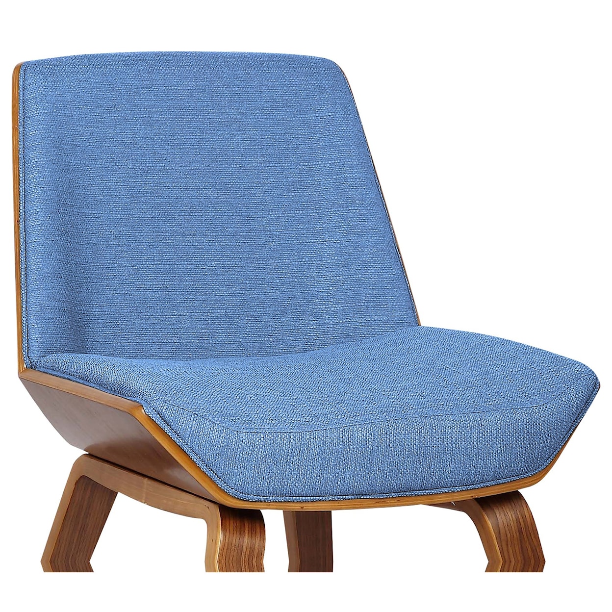 Armen Living Agi Mid-Century Side Chair in Blue Fabric
