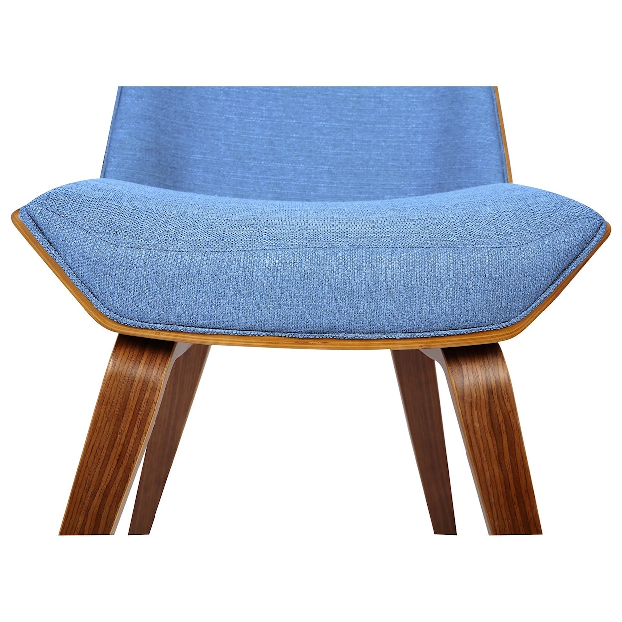 Armen Living Agi Mid-Century Side Chair in Blue Fabric