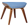 Armen Living Agi Mid-Century Side Chair in Blue Fabric