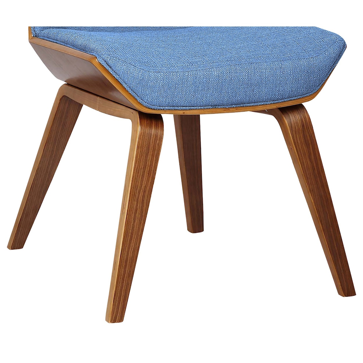 Armen Living Agi Mid-Century Side Chair in Blue Fabric