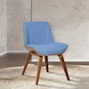 Armen Living Agi Mid-Century Side Chair in Blue Fabric