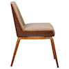 Armen Living Agi Mid-Century Dining Chair in Walnut Wood