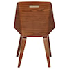 Armen Living Agi Mid-Century Dining Chair in Walnut Wood