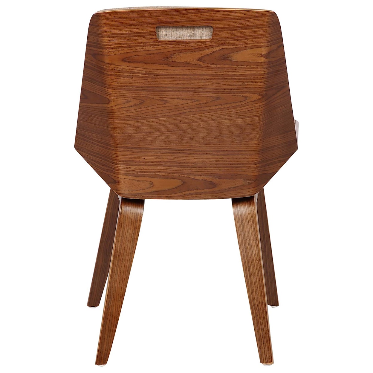 Armen Living Agi Mid-Century Dining Chair in Walnut Wood