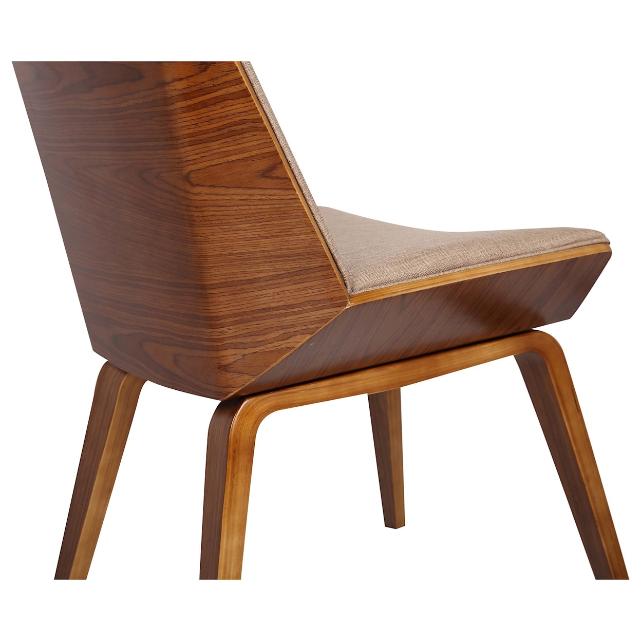 Armen Living Agi Mid-Century Dining Chair in Walnut Wood