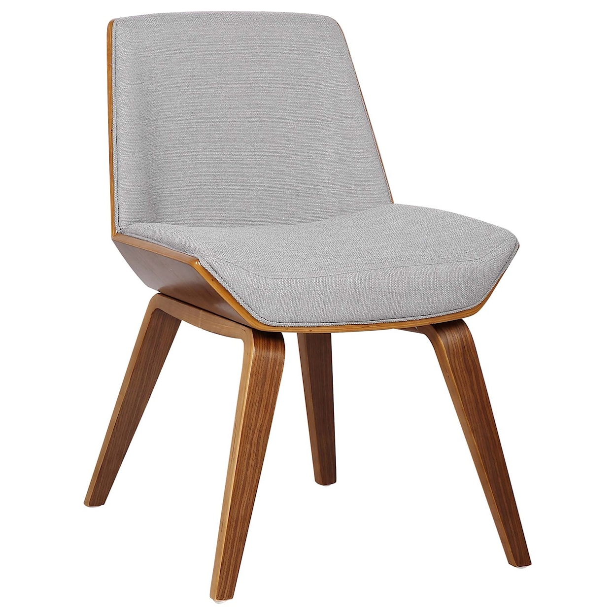 Armen Living Agi Mid-Century Dining Chair in Walnut Wood