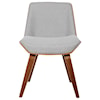 Armen Living Agi Mid-Century Dining Chair in Walnut Wood