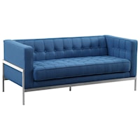 Contemporary Loveseat with Brushed Stainless Steel Legs