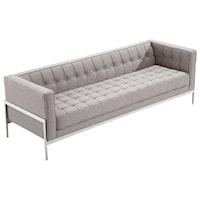Contemporary Sofa with Brushed Stainless Steel Legs