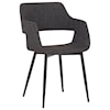 Armen Living Ariana Mid-Century Charcoal Open Back Dining Chair
