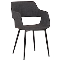 Mid-Century Charcoal Open Back Dining Accent Chair
