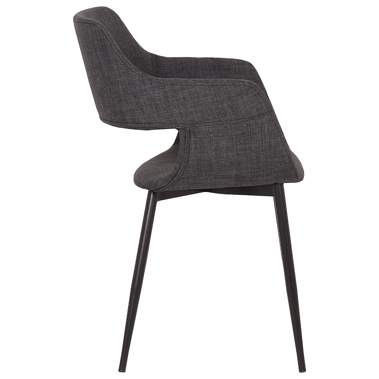 Armen Living Ariana Mid-Century Charcoal Open Back Dining Chair