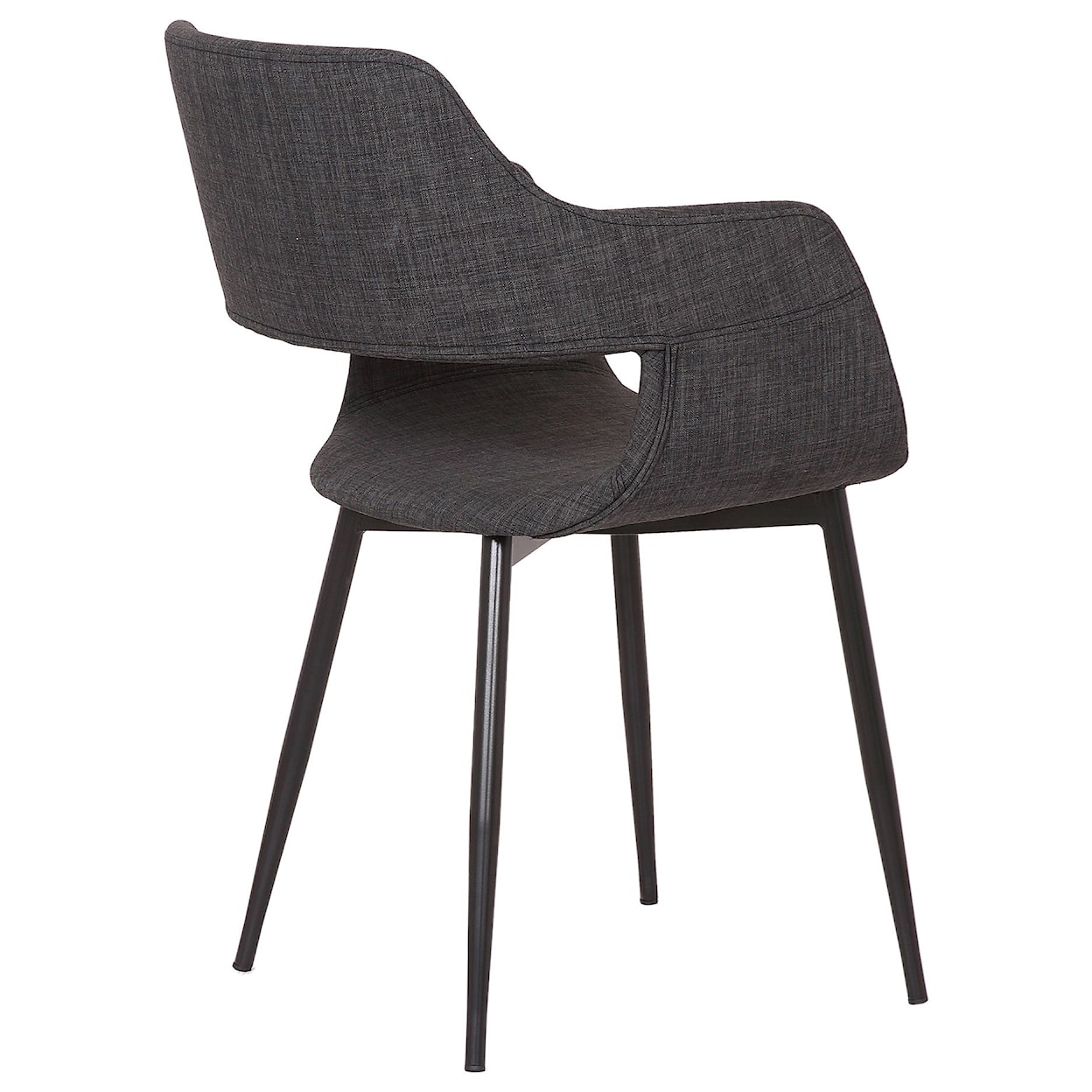 Armen Living Ariana Mid-Century Charcoal Open Back Dining Chair