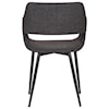 Armen Living Ariana Mid-Century Charcoal Open Back Dining Chair