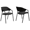 Armen Living Austin Charcoal Modern Dining Accent Chairs Set