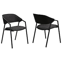 Charcoal Modern Dining Accent Chairs - Set of 2