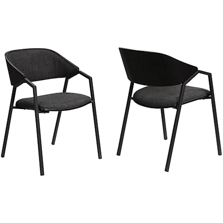 Charcoal Modern Dining Accent Chairs Set