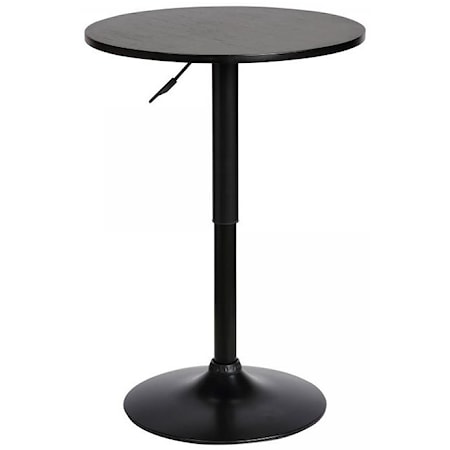 Adjustable Pub Table with Black Metal Base